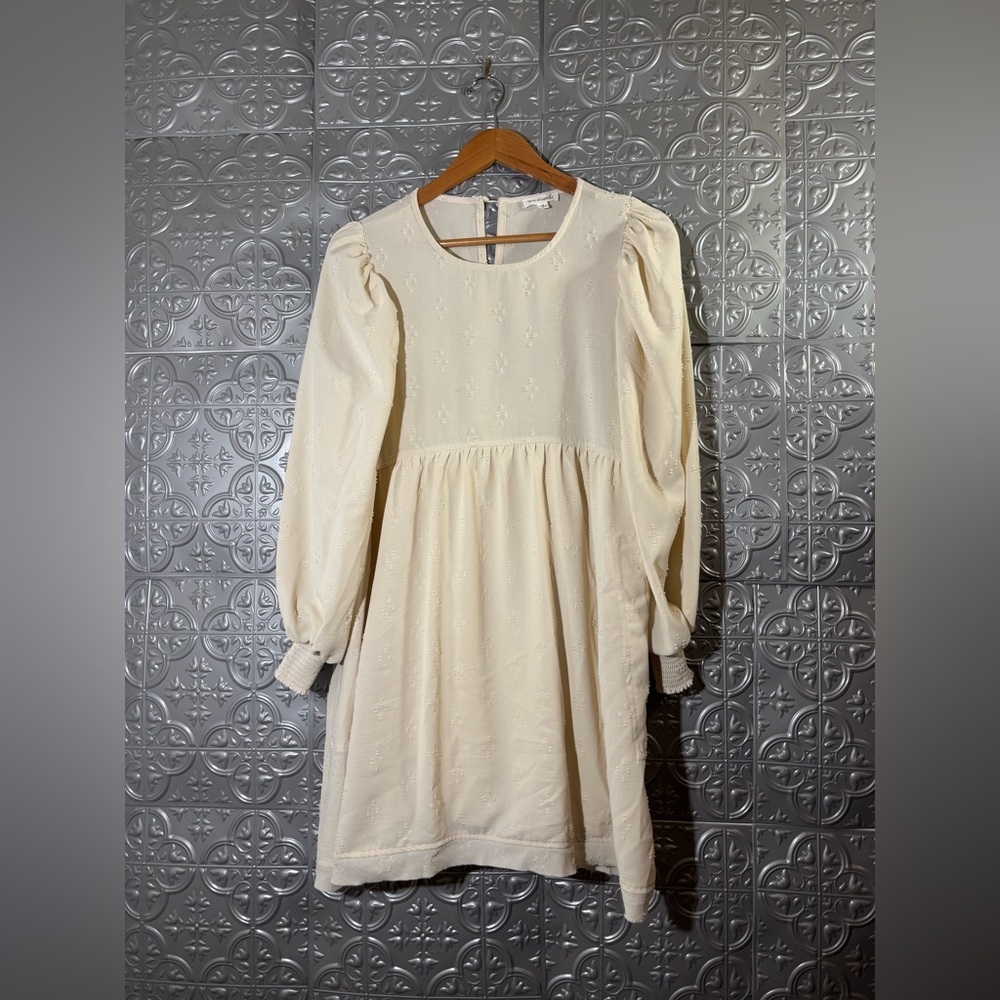 Blu Pepper Textured Long Sleeve Dress hippy boho farmhouse cottagecore western
